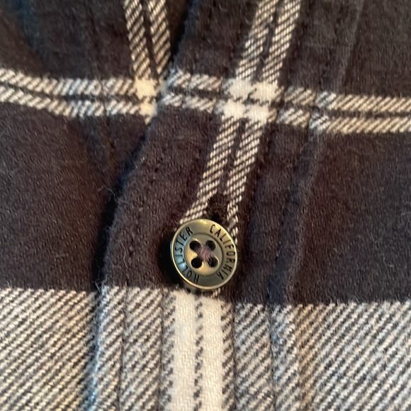 Never worn(missing tag) Hollister Black & White Hooded Flannel- Size Large - Picture 4 of 4